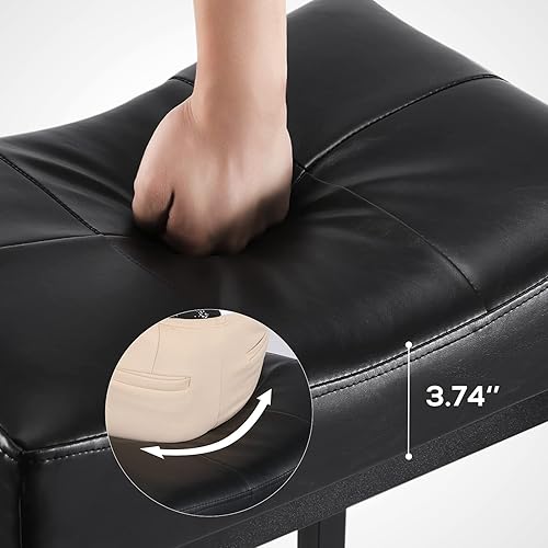 Miniatura 8 de FLYZC Juego de taburetes de bar con altura de mostrador de 2, 24 pulgadas para mostrador de cocina con taburetes de bar de piel sintética y marco de