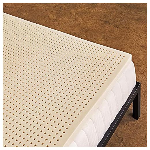 Pure Green Natural Latex Mattress Topper - Medium Firmness - 2 Inch - Queen Size (GOLS Certified Organic)