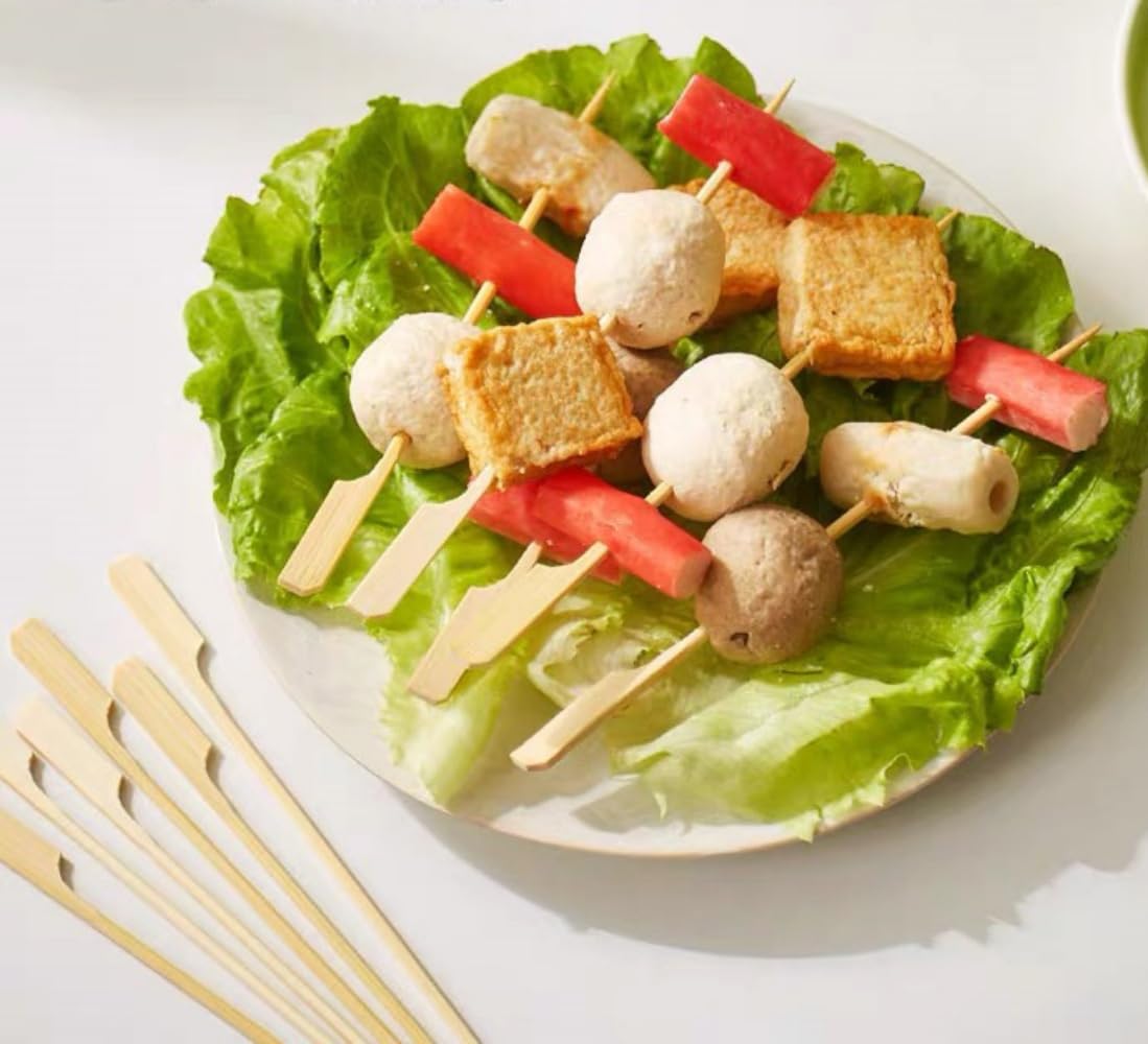 100 Pieces Bamboo Paddle Skewers 18CM - Image 4