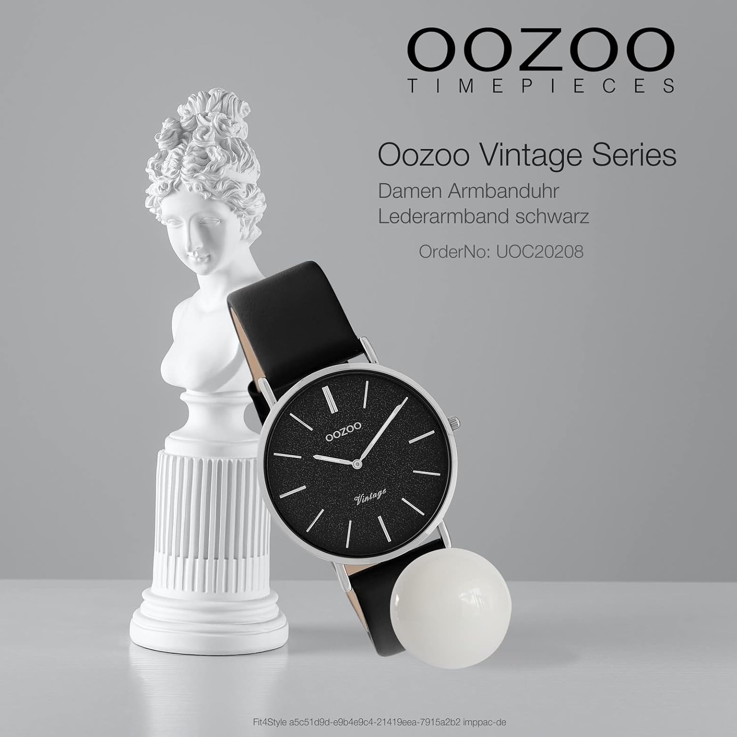 Oozoo Orologio da polso da donna nero analogico C20208 serie vintage cinturino in pelle UOC20208 orologio analogico, argento/nero Oozoo Orologio da polso da donna nero analogico C20208 serie vintage cinturino in pelle UOC20208 orologio analogico, argento/nero