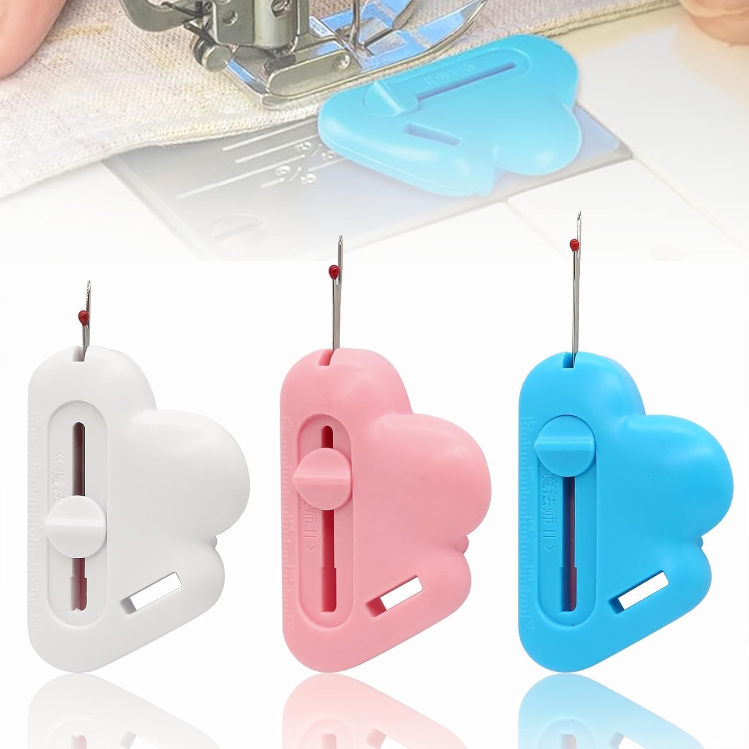 Magnetic Seam Guide for Sewing Machine with Seam Rippers, Multifunctional Hemmer Guide with Scale, Stitch Remover Tool, Universal Sewing Accessories and Supplies, Pack of 1