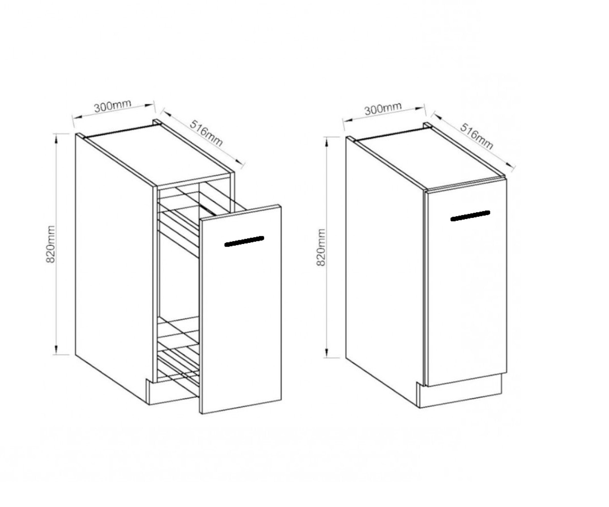 Kuechen-preisbombe Unterschrank 30 Schrankauszug Stilo Weiß Küchenzeile Küchenblock Küche Landhaus
