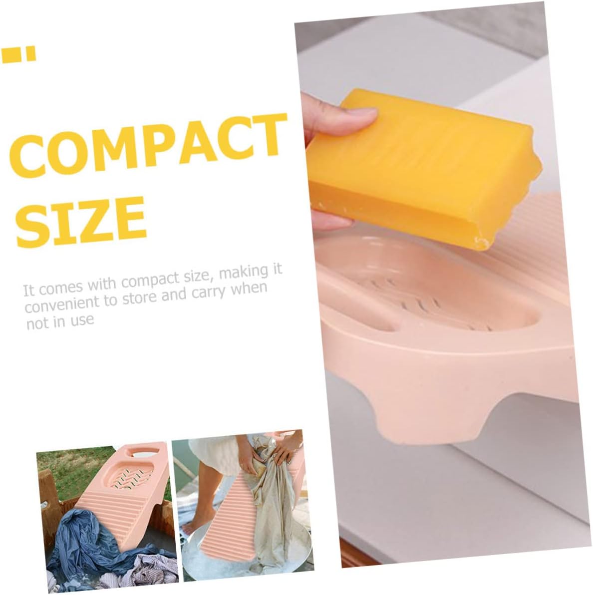 KOMBIUDA 2pcs Manual Wash Board Laundry Washboard Non-Slip Grip Soap Holder for Underwear Socks More Home Laundry Tool