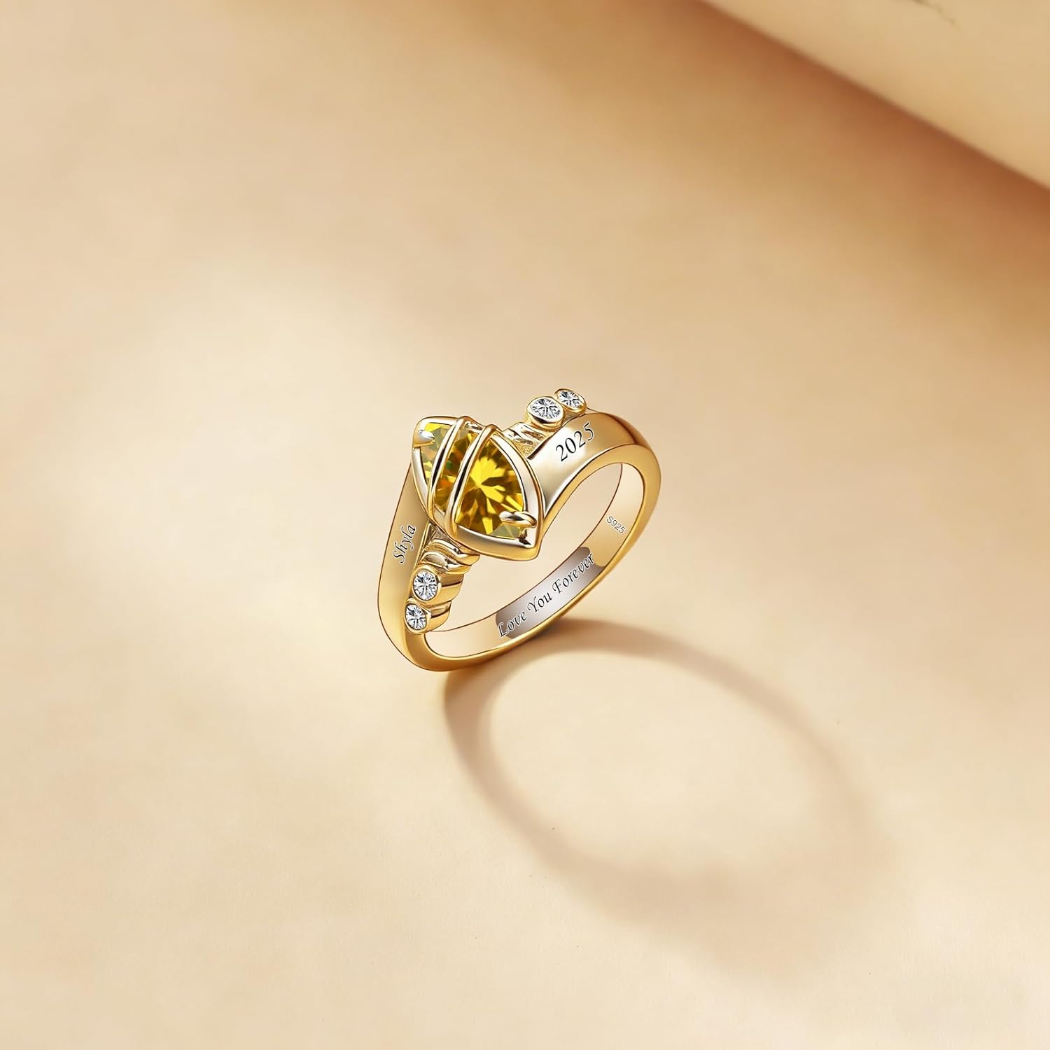 S925 Sterling Silver Personalized Birthstone Rings for Women Promise Rings for Her Mothers Ring Customized CZ Stones Wedding/Valentine's Day/Mother's Day Jewelry Gift for Mom Wife - Image 5