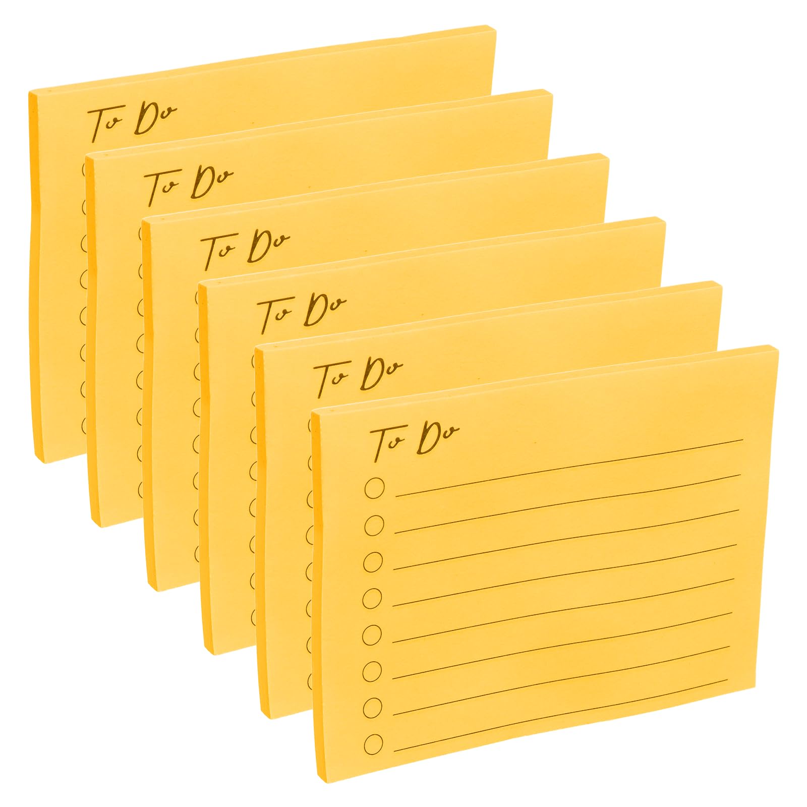 PATIKIL 4x3 to Do Lined Sticky Notes, 6 Pad Daily to Do List Notepads Sticky Note, Checklist Message Self-Stick Pads for Home Office Reminders Lists Planning, Bright Yellow, 50 Sheets/Pad