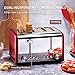 4 Slice Toaster, CUSIBOX Stainless Steel Toaster with Bagel, Defrost, Cancel Function, Extra Wide Slots, 6 Bread Shade Settings, 1650W, Red