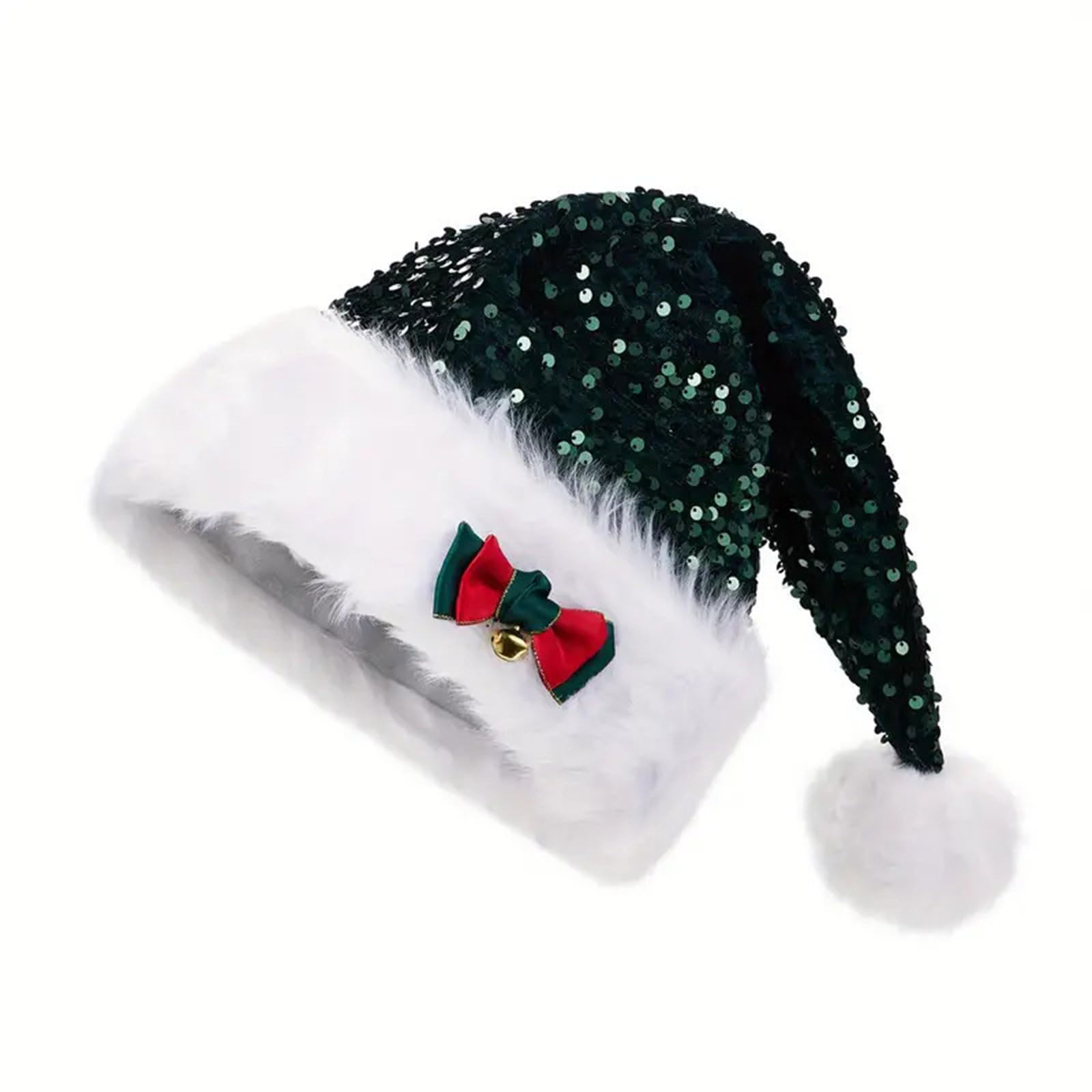 Santa Hat for Adults Ugly Christmas Hats Novelty Xmas Tree Headwear Unisex Velvet Comfort Party Hats Fancy Dress Accessory Funny Christmas Hat Xmas Accessories for Festive Holiday