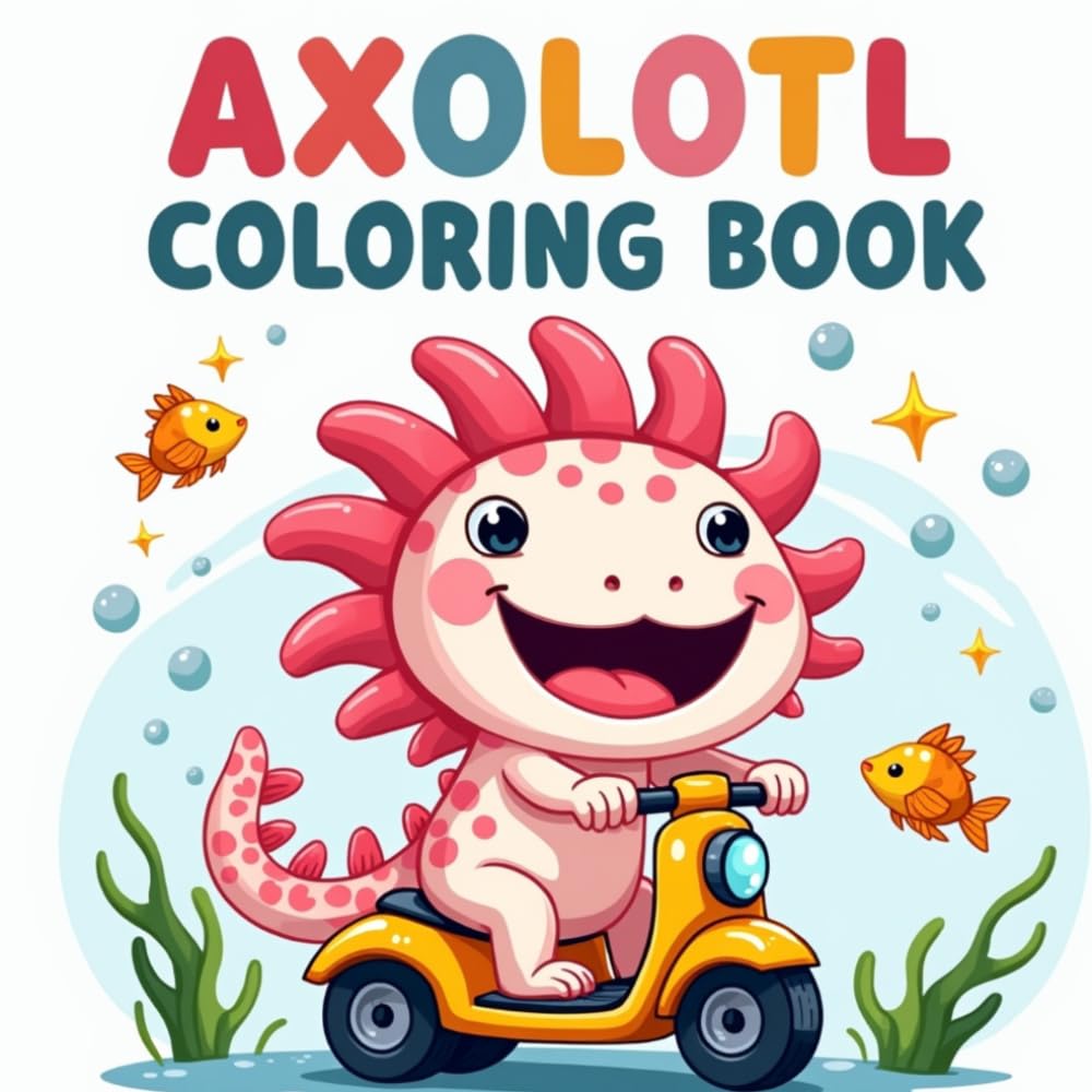 Axolotl Coloring Book for Toddlers Ages 2–4: Axolotl Coloring Book with Cute and Simple Animal Pages – Easy Bold Designs for Little Kids