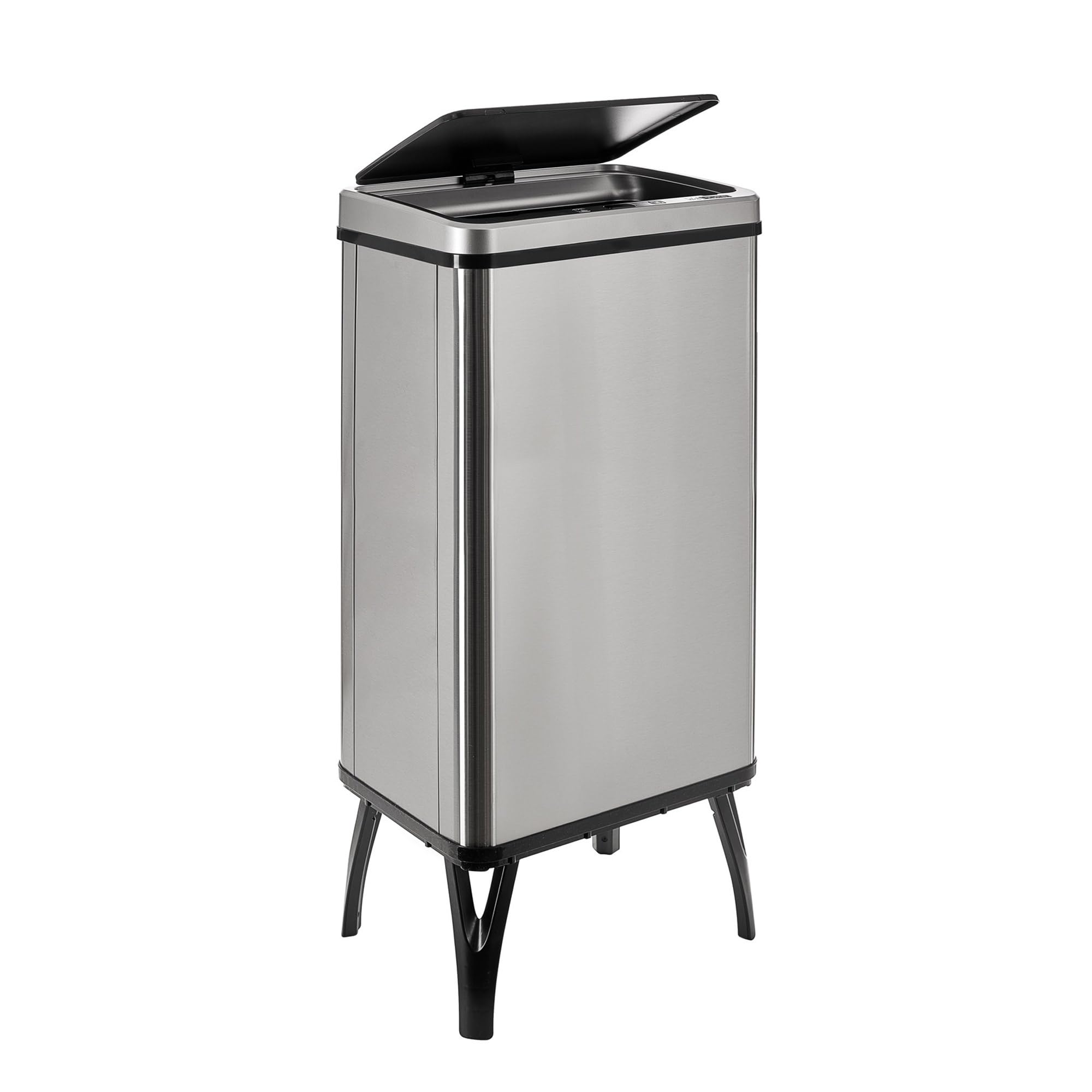 WELL HOME MOBILIARIO & DECORACIÓN 2 bidoni della spazzatura intelligente da 50 l, altezza: 83,5 (x35,5 x 26), grigio con etichette magnetiche