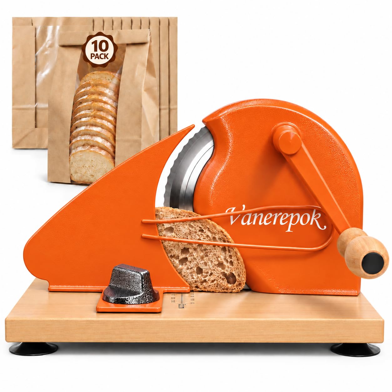 vanerepok Manual Bread Slicer for Homemade Sourdough Adjustable Thickness