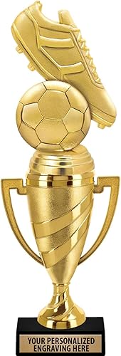 Crown Awards Trofeo de fútbol, trofeos del equipo de fútbol de la Copa de Oro de 14 pulgadas con personalización gratuita