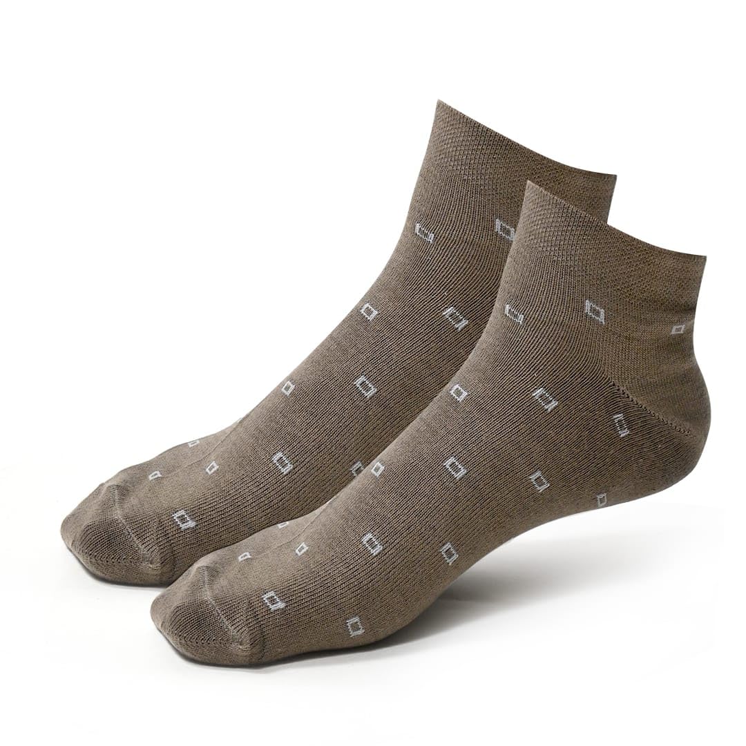 Premium Soft Ankle Length Socks with Subtle Geometric Pattern | Breathable & Stretchable Fabric | Comfortable Socks for Men & Women | Ideal for Office, Casual Outfits-picture-55