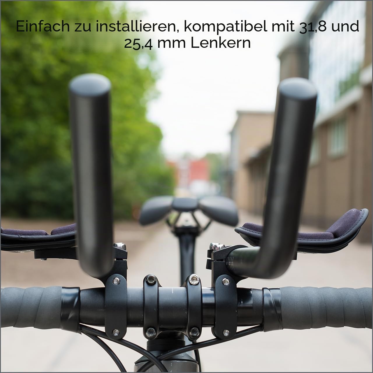 BBB Cycling Aero Bars Maximale Aerodynamik Fahrradlenker Aluminium, Extra lange J-Bend Armlehne für Rennräder Triathlon Lenkerstütze Rutschfeste Fahrradgriffe AeroMax BHB-60, Ø 25.4 / 31.8 mm