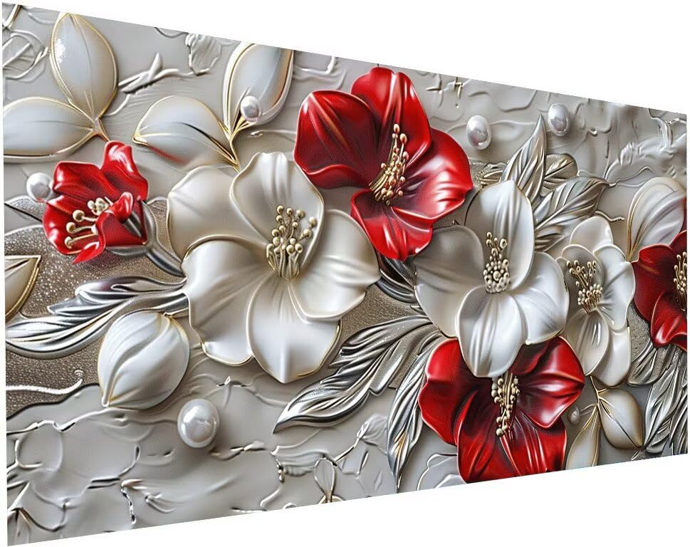 Broderie Diamant Kit Complet à offrir, Diamond Painting Fleur 70x140 cm loisirs créatifs