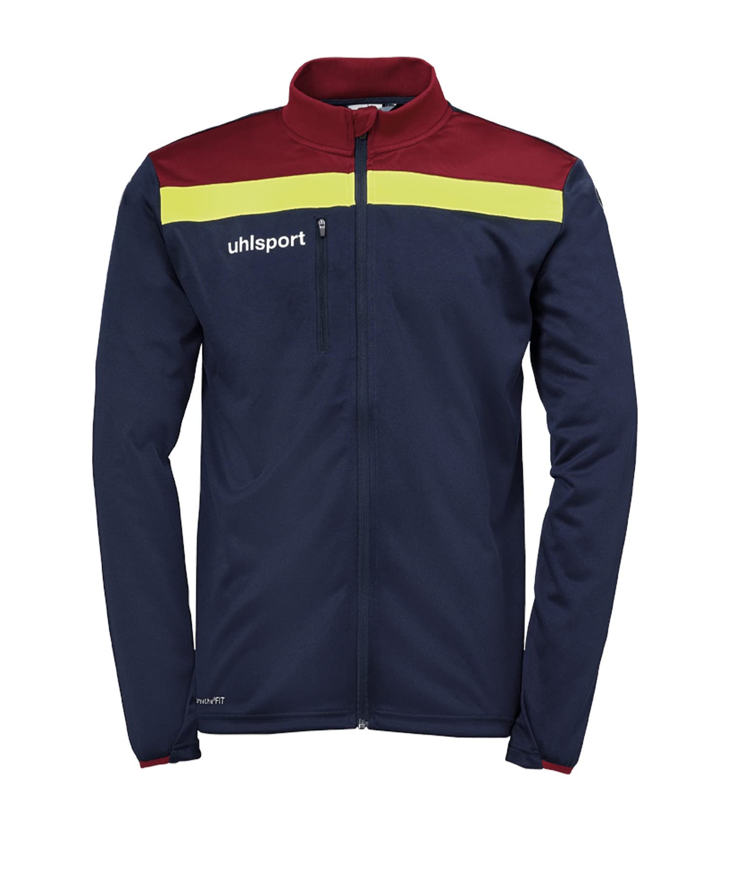 Uhlsport Offense 23 Jacket Men's Jacket - Navy/Bordeaux/Fluo Yellow, M