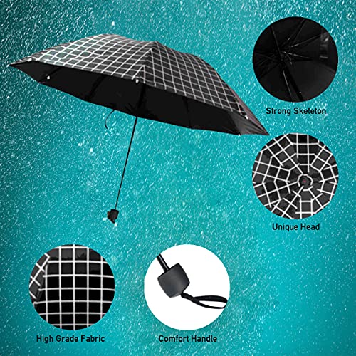 Image of KEKEMI 3 Fold Plain Pipine Umbrella for Men & Women