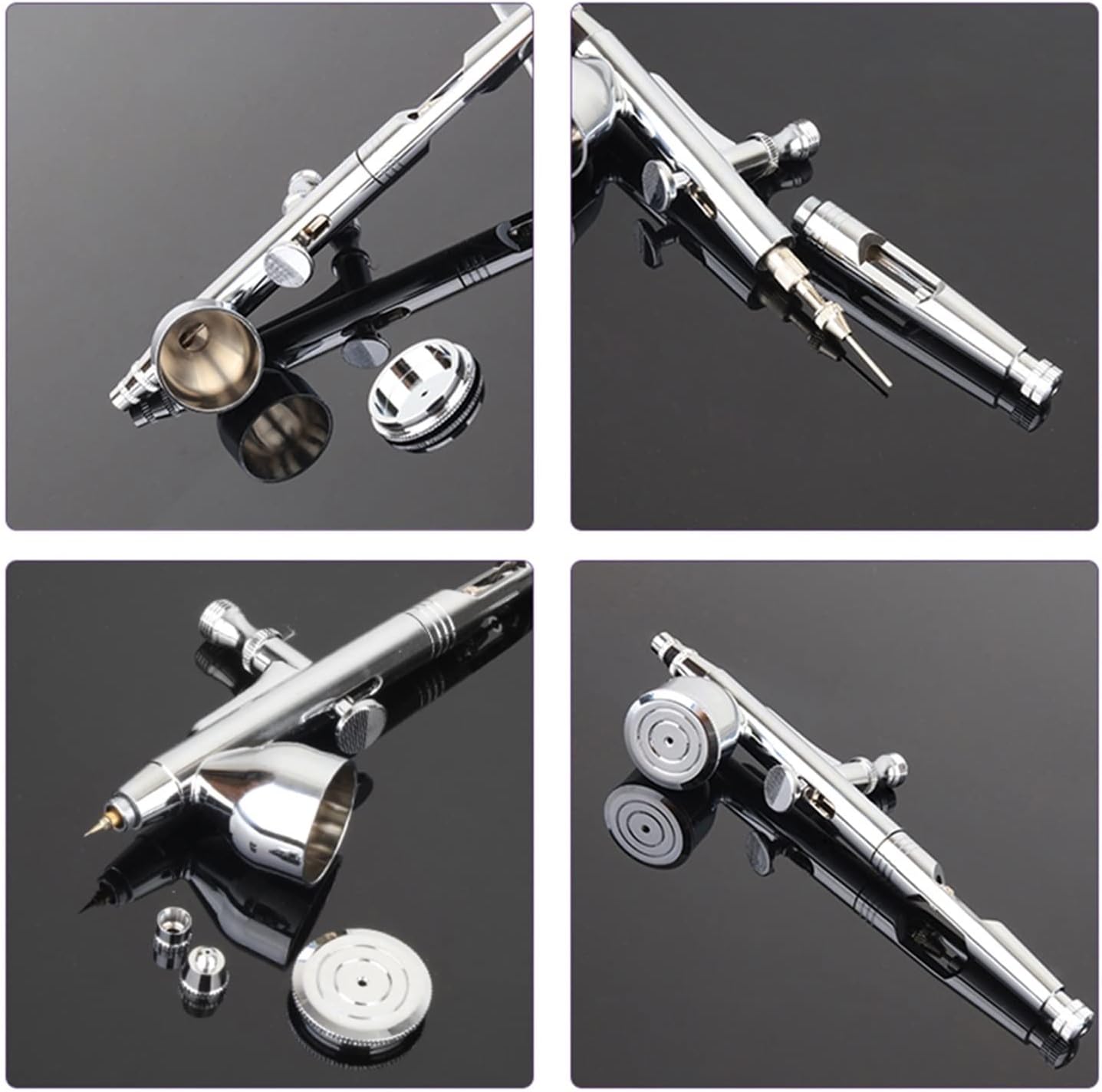 High Pressure Spray Gun, Dual Action Cordless Airbrush Compressor High Pressure Spray For Art Gun Beauty Salon Makeup Nail Tattoos Cake Tools(Black)