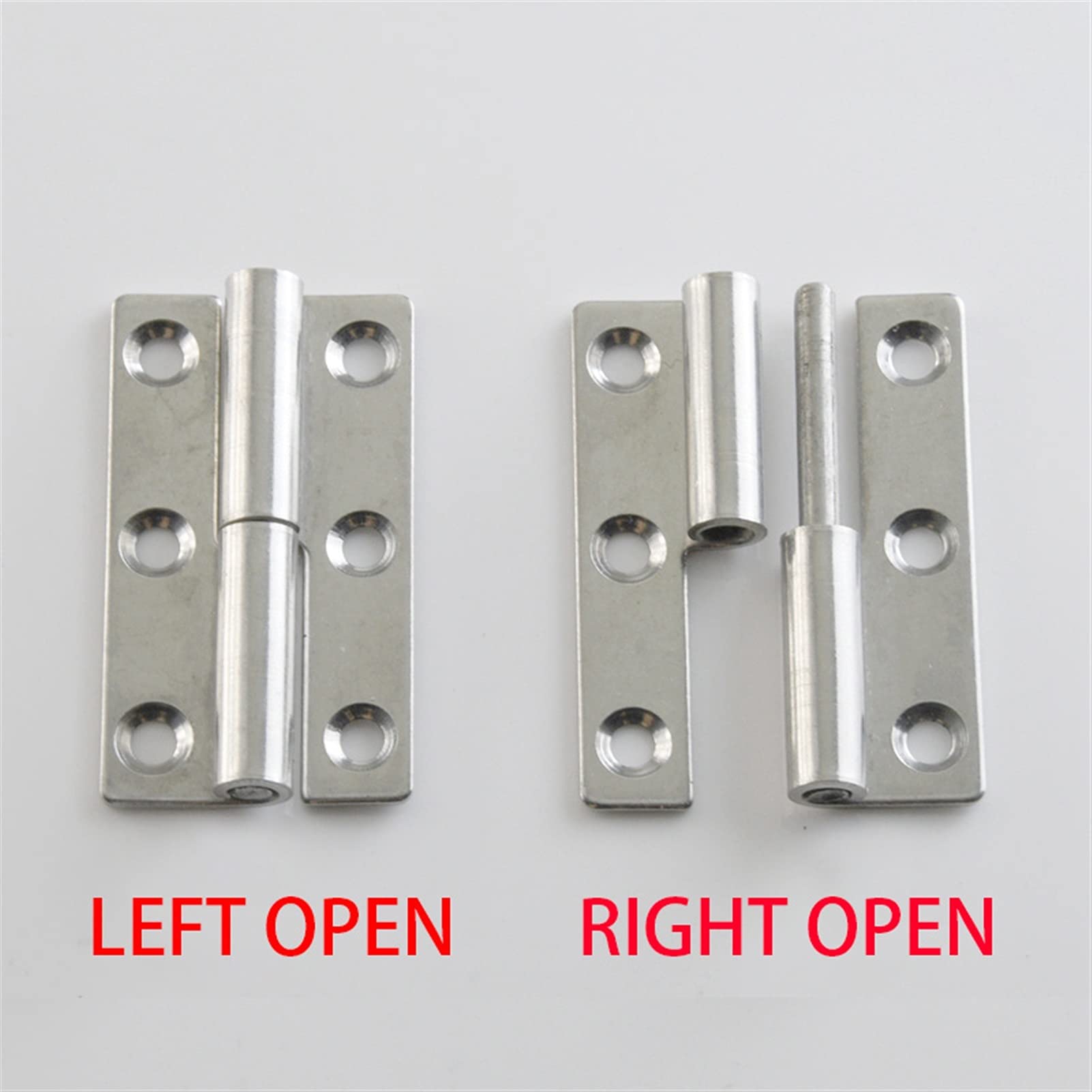 Cerniere 2Pcs in Acciaio Inox 304 Cerniera Staccabile Bagno Cucina Porta dell'Armadio Pieghevole Piatto Aperto Hardware Armadio Elettrico Cerniera (Color : 2.5inch-l)