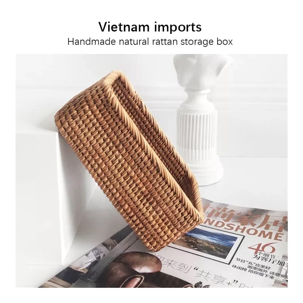 Cestino Contenitore per Cucina, Confezione da 1, Articoli per la casa, Vimini di Rattan Intrecciato a Mano, Rettangolare