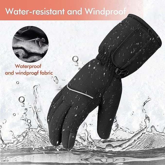 Gants Chauffants électriques Hiver - Imperméables, écran Tactile, 3 Températures (45-60°C), Pour Vélo, Pêche, Ski, Randonnée - 7