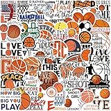 Basketball Stickers |50 Pcs Basketball Waterproof Vinyl Decals for Water Bottles Laptop Car Luggage Cup Computer Mobile Phone Skateboard Décor