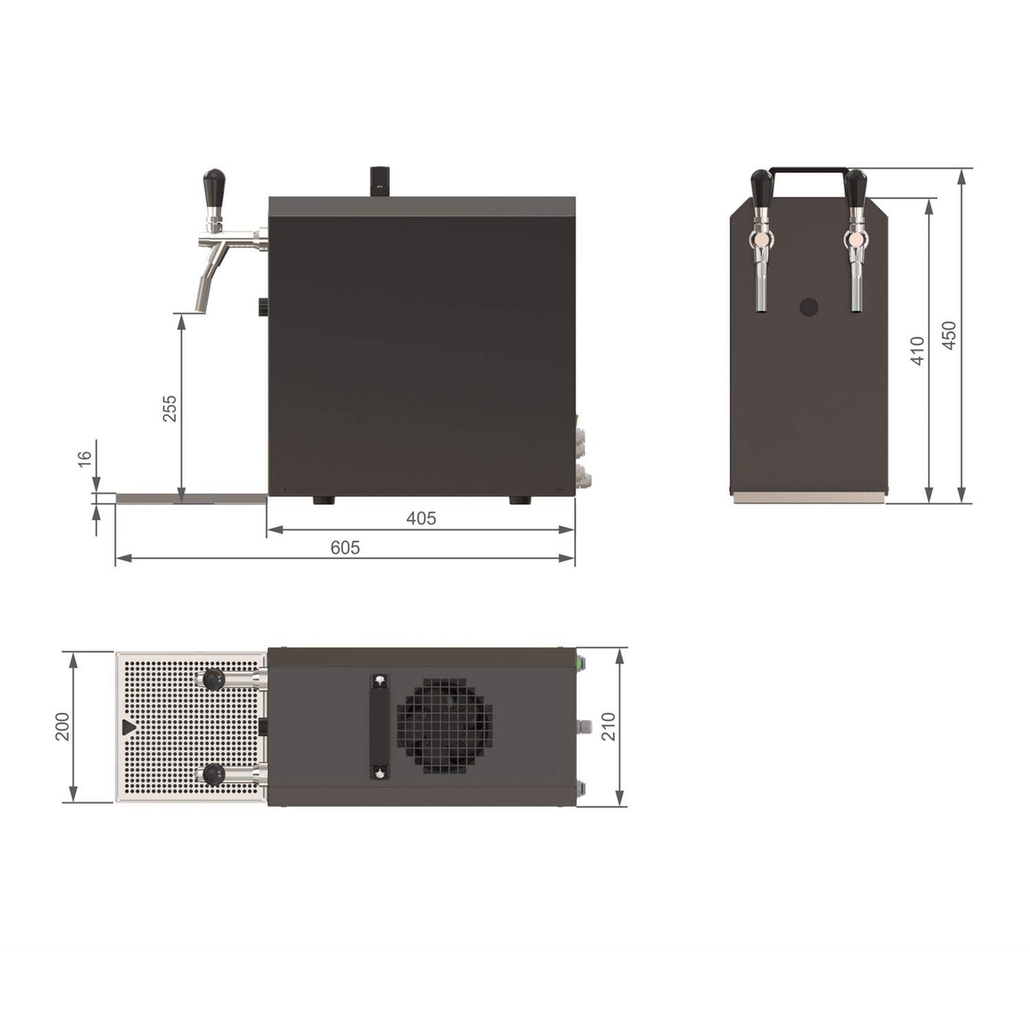 Set Completo raffreddore per Birra Stream 50, 50 l/h, 2 Linee Raffreddamento a Secco, Acciaio Inox, per fusti Tipo G