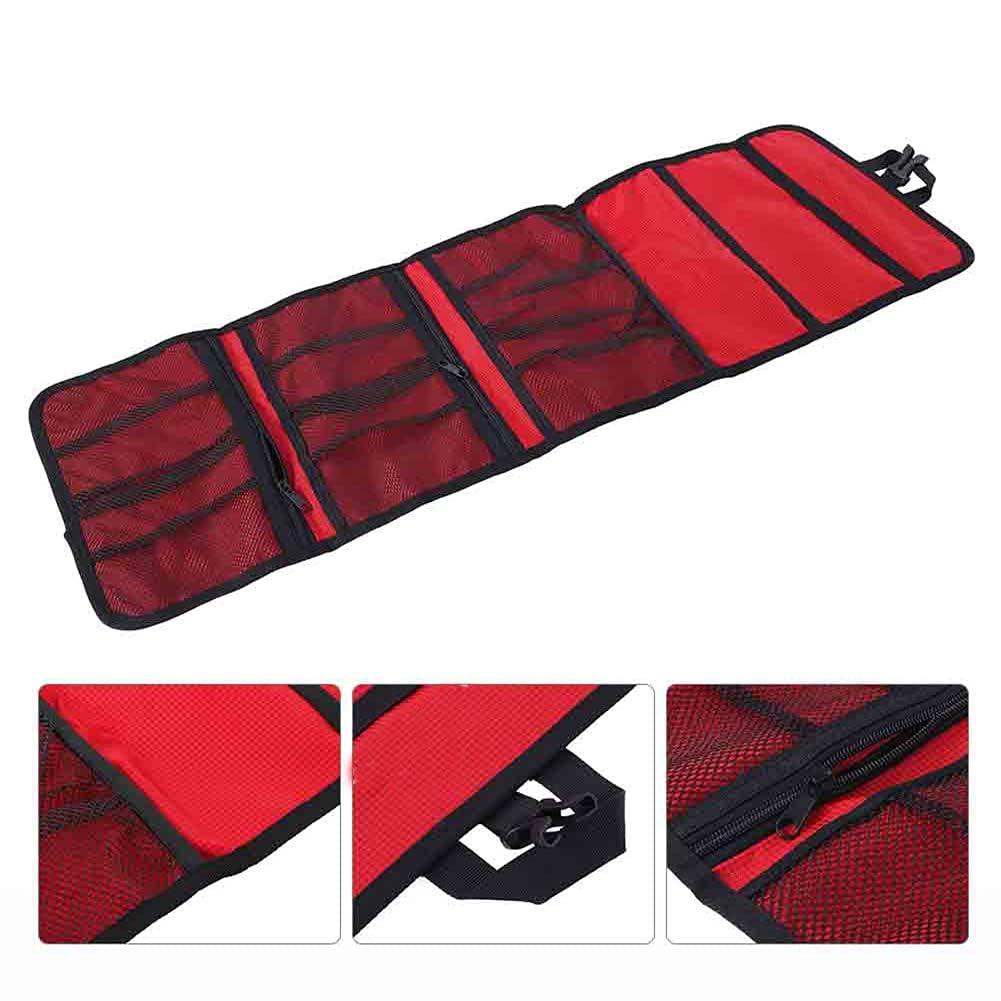 Organizador de Equipo de Escalada, Ganchos Plegables para Colgar, Anillo en D, Bolsa de Cuerda, Equipo de Herramientas para Colgar, mosquetón, Bolsa de Almacenamiento para Equipo (Rouge)