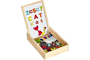 Educational Wooden Magnetic Letters and Numbers with Board