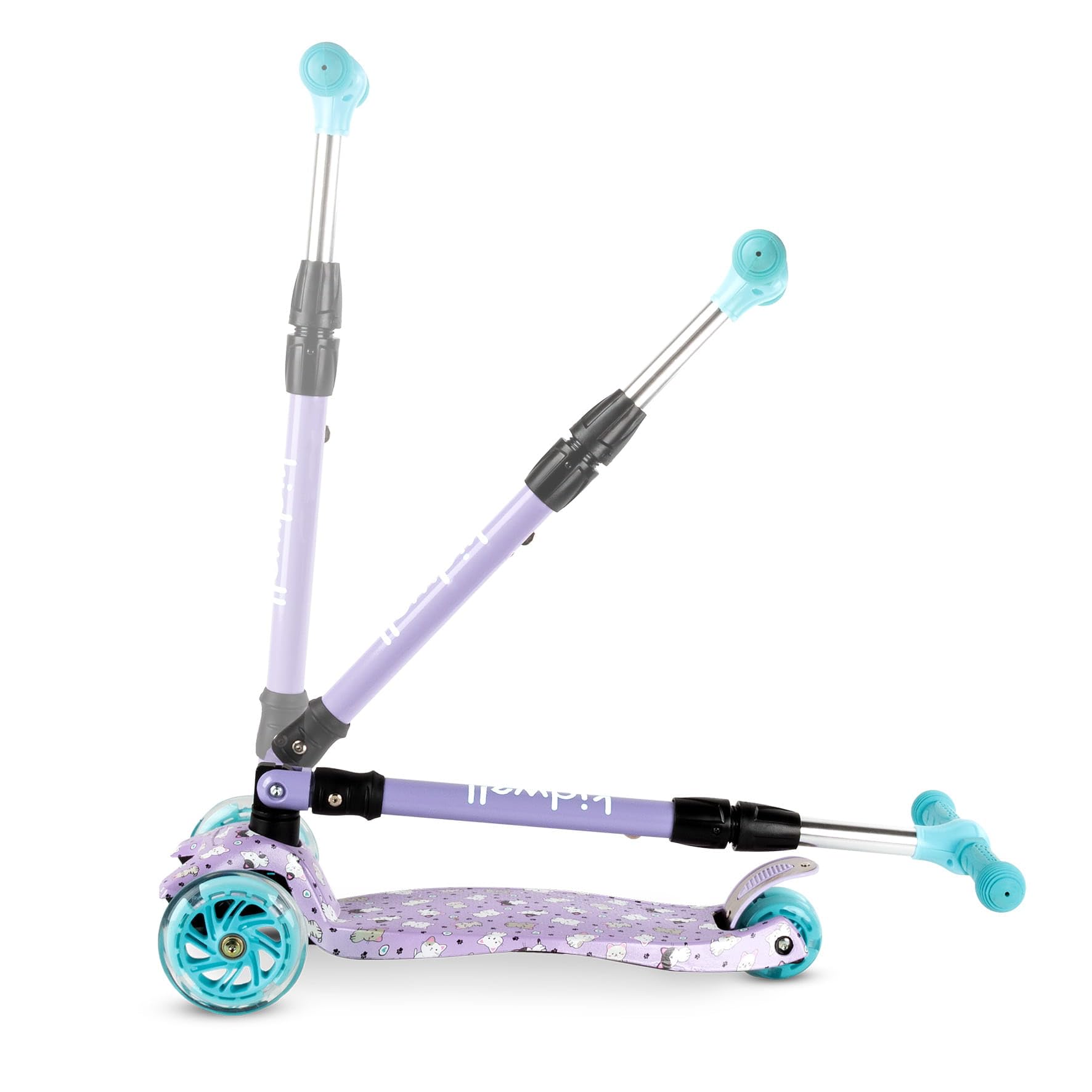 COIL Trottinette pour enfant, trottinette à trois roues, trottinette d'équilibre, trottinette de ville, roulement ABEC-7, réglage du volant à 3 niveaux, roues LED