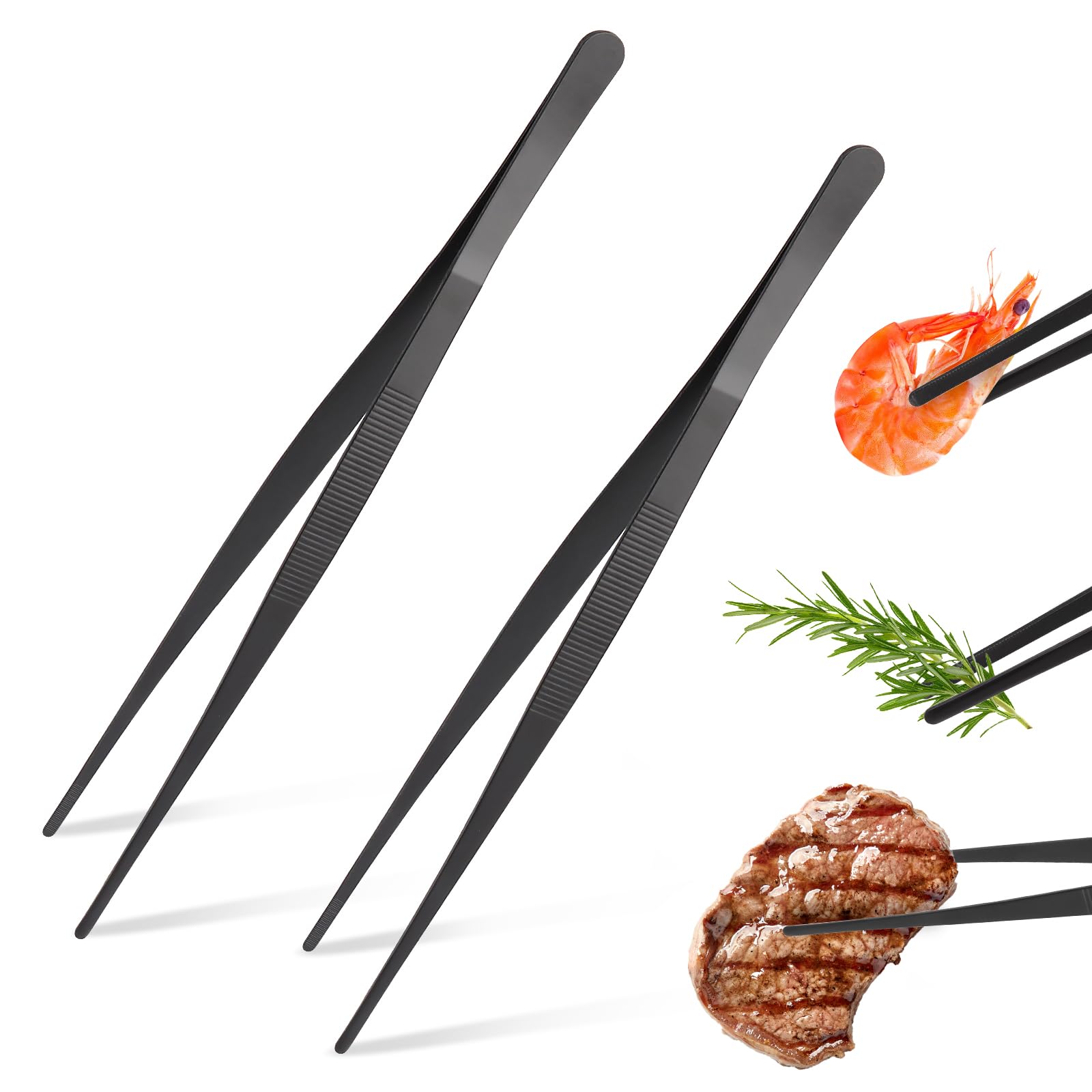 Pinze Da Cucina In Acciaio Inox - 30 Cm, Professionali Per Barbecue E Decorazioni - Foto 3