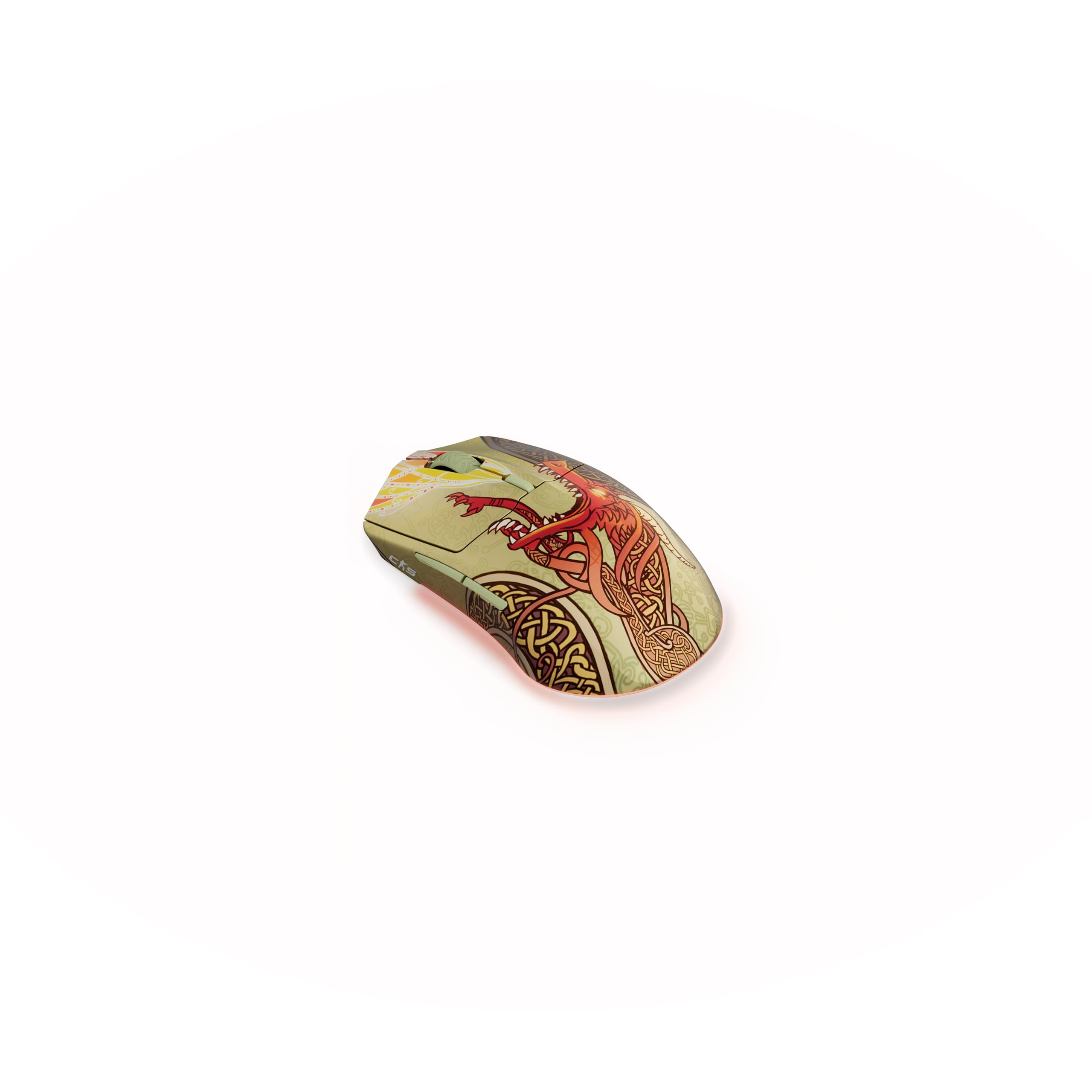 SteelSeries CS2 Dragon Lore – Bezprzewodowa mysz do gier – Counter-Strike – 2,4 GHz i Bluetooth – Czujnik optyczny 18 tys. DPI TrueMove Air – Bateria do 200 godz. — Wytrzymałość 80 mln kliknięć
