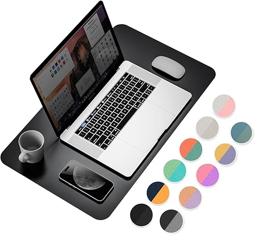Miniatura 9 de Alfombrilla Ysagi de escritorio multifuncional ultra fina impermeable de cuero sintético doble uso para escribir para mouse oficina o hogar