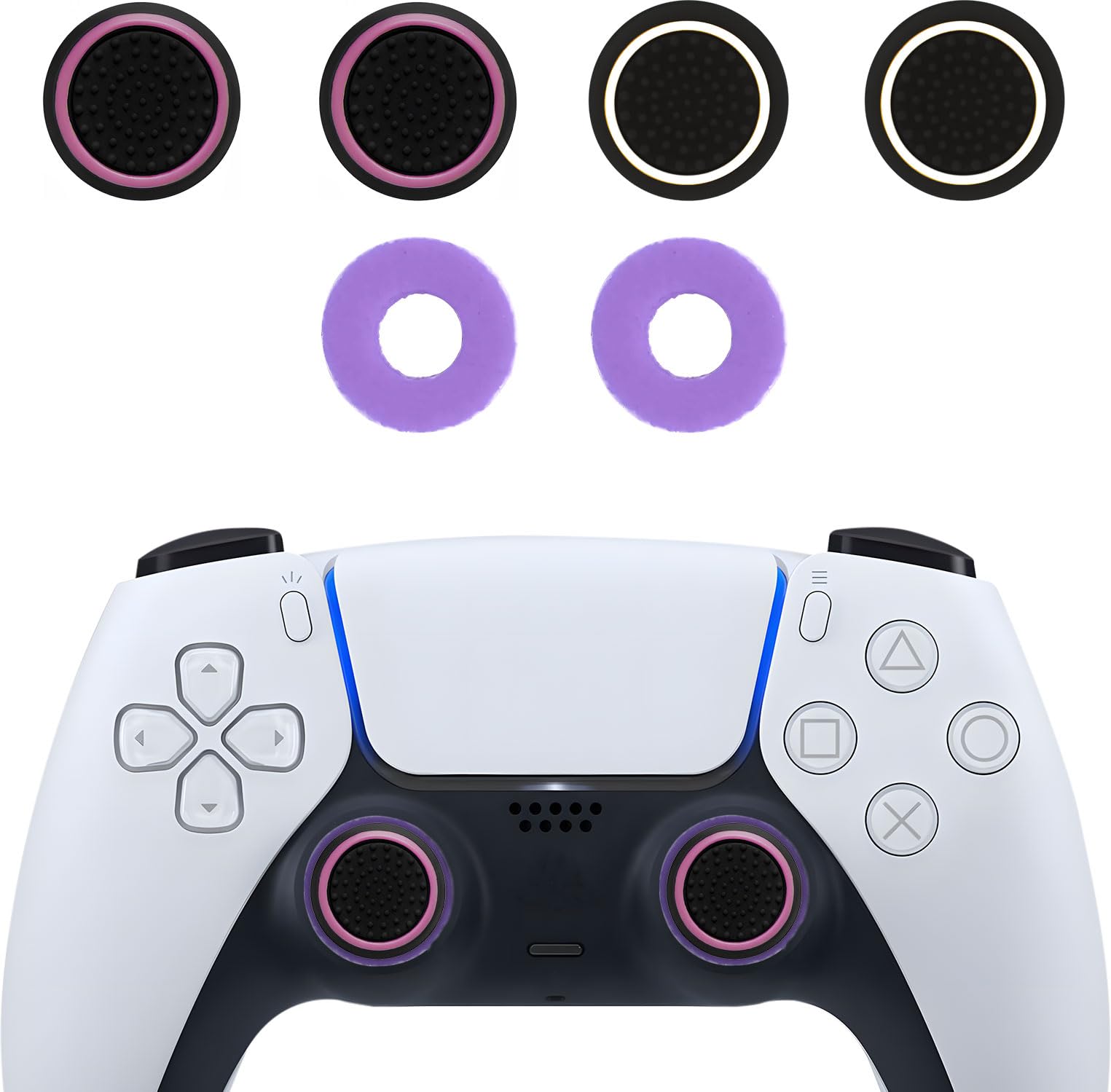 MysticHome No - Slip Thumb Grips Precision Rings Universal Controller Accessories for Nintendo Switch Pro PS4 PS5 Xbox