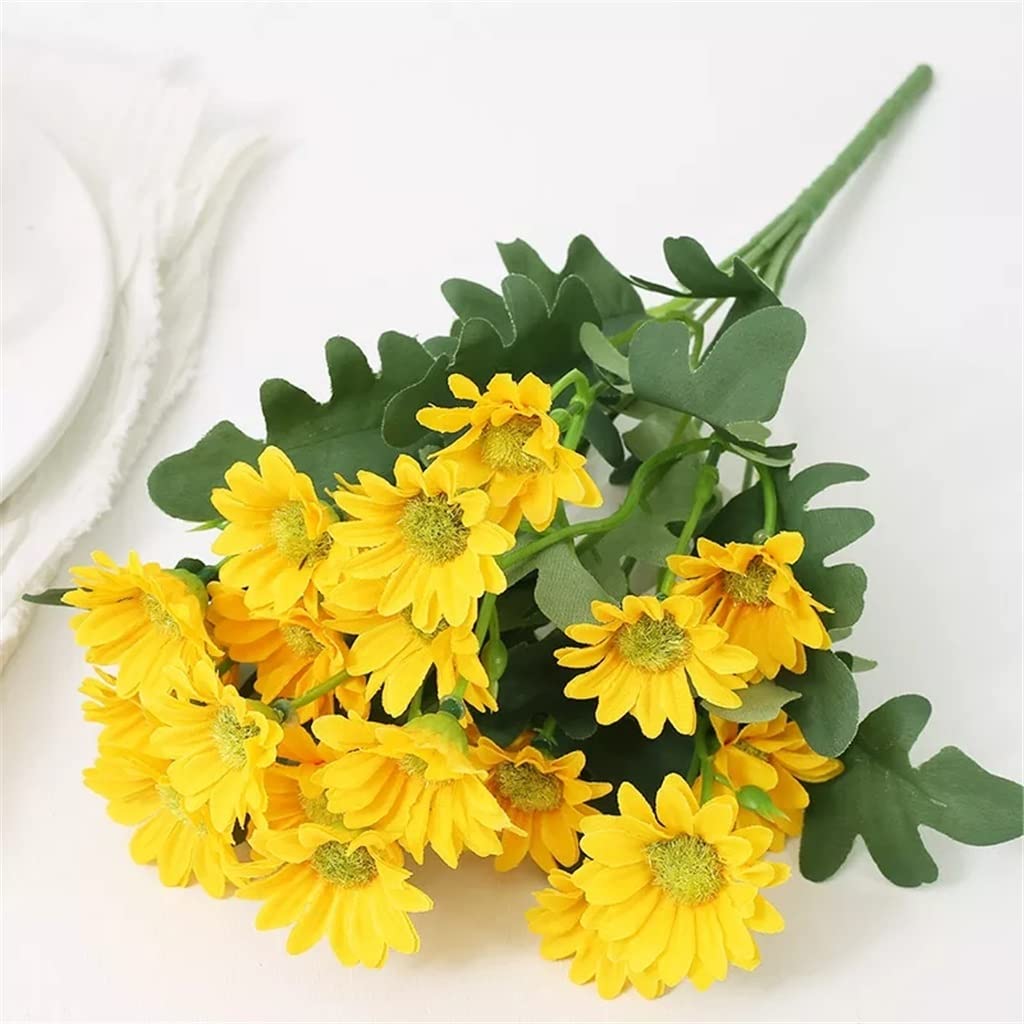 DFGHNBVC Autumn Artificial Daisy Flower Silk Bouquet Fake Flower Decoration Vase Home Decor