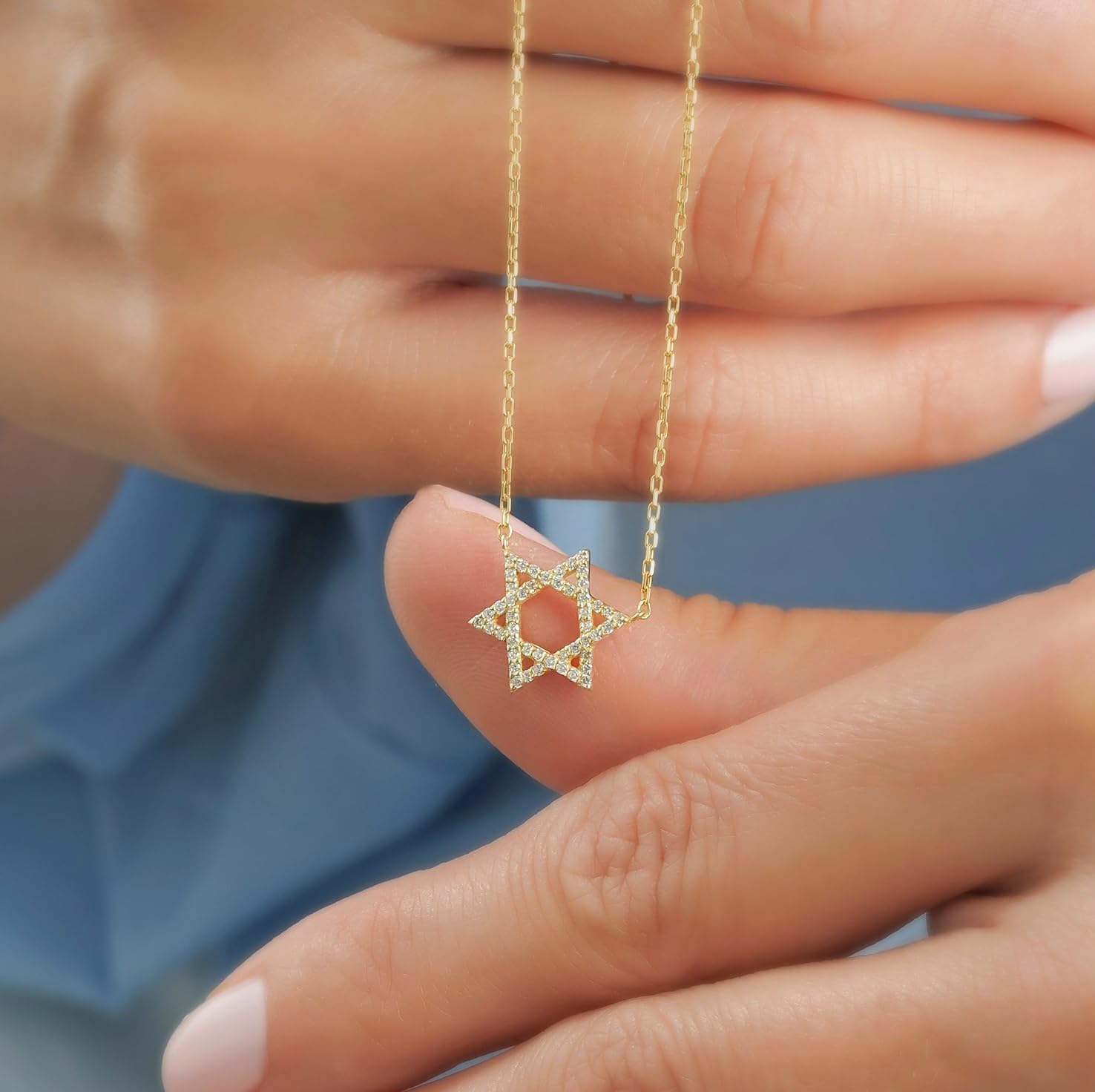 Necklace for Women - 14K Gold Plated Bow Snowflake Cherry Sun Lion Bear Fish Evil Eye Star of David Italian Horn Pearl Necklace Pendant with 16”+2” Chains, Trendy Elegant Jewelry - Image 5