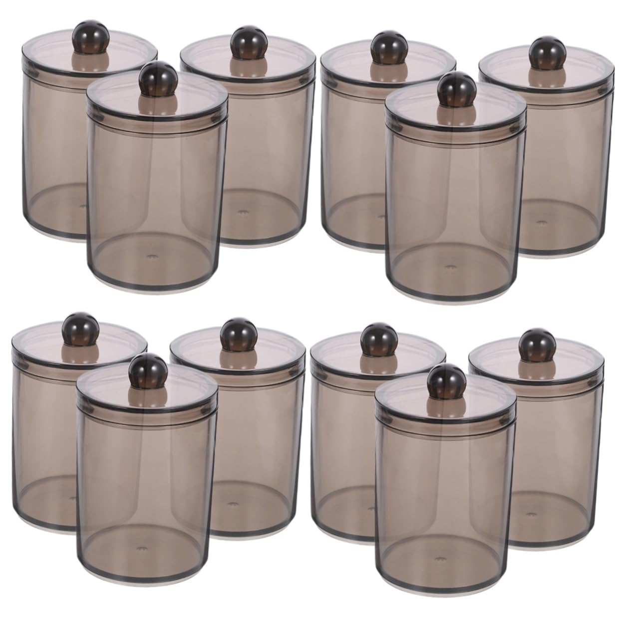 Alipis 12stücke Baumwollstäbchen Aufbewahrungsbehälter Mit Deckel Praktische Badezimmer Organizer Für Wattepads Und Kleine Utensilien Transparent Und Kompakt