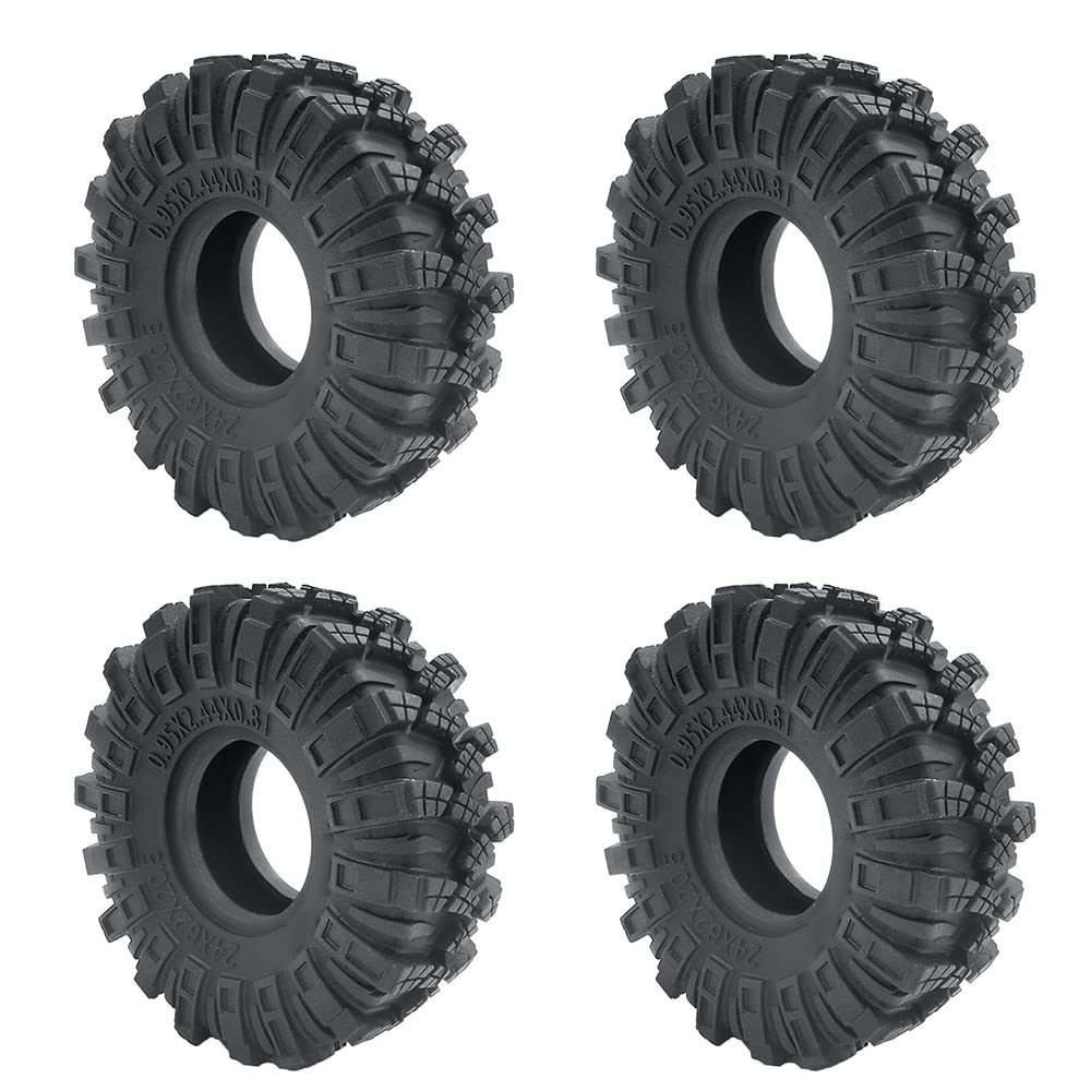1/24th RC Car Tires Rubber Wheel Tyres 62mm for Axial SCX24 Deadbolt Gladiator Bronco (C Style)
