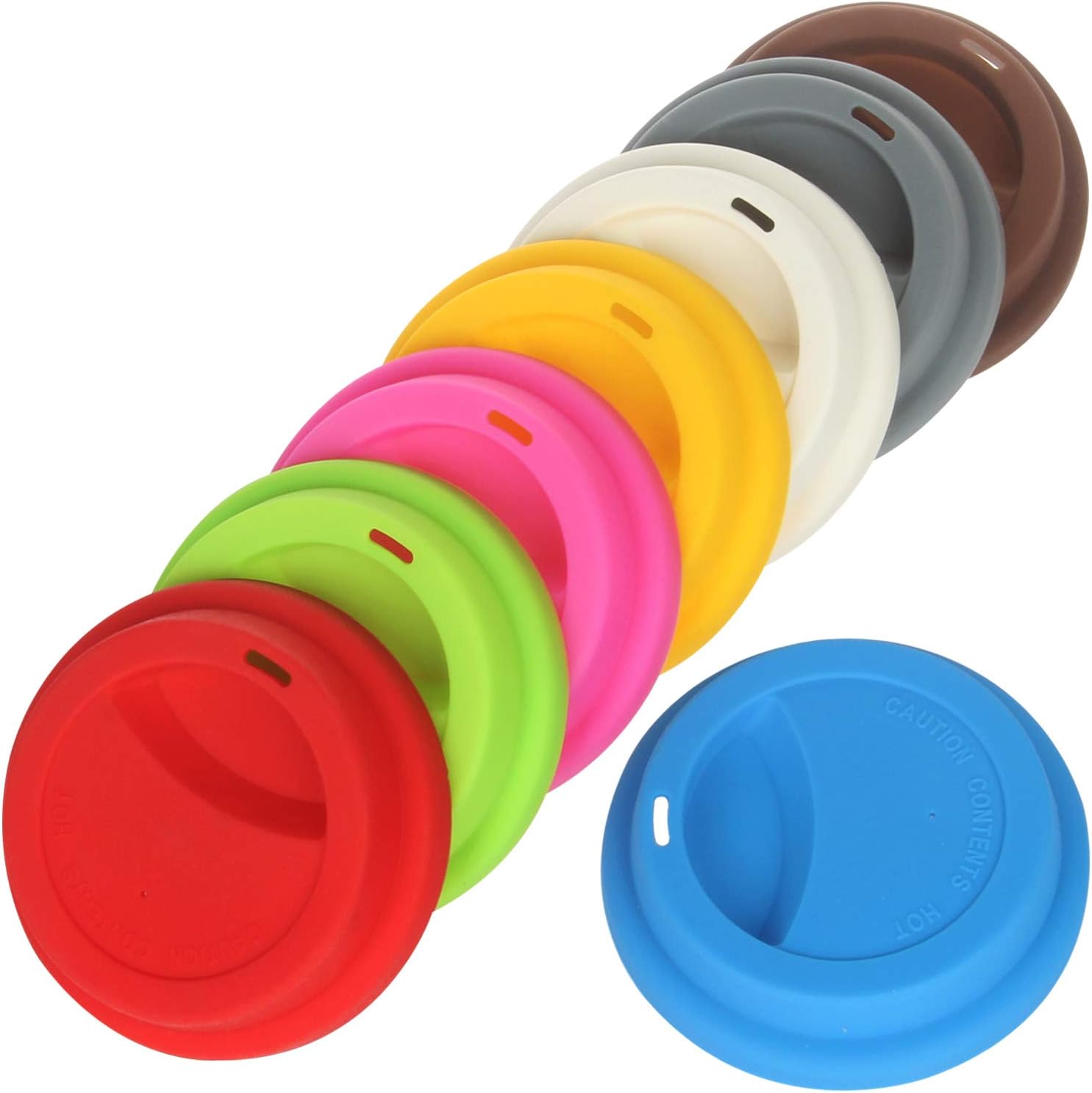 Yilove Silicone Coffee Cup Lid, Ceramic Travel Coffee Mug Lid, 8 Pack