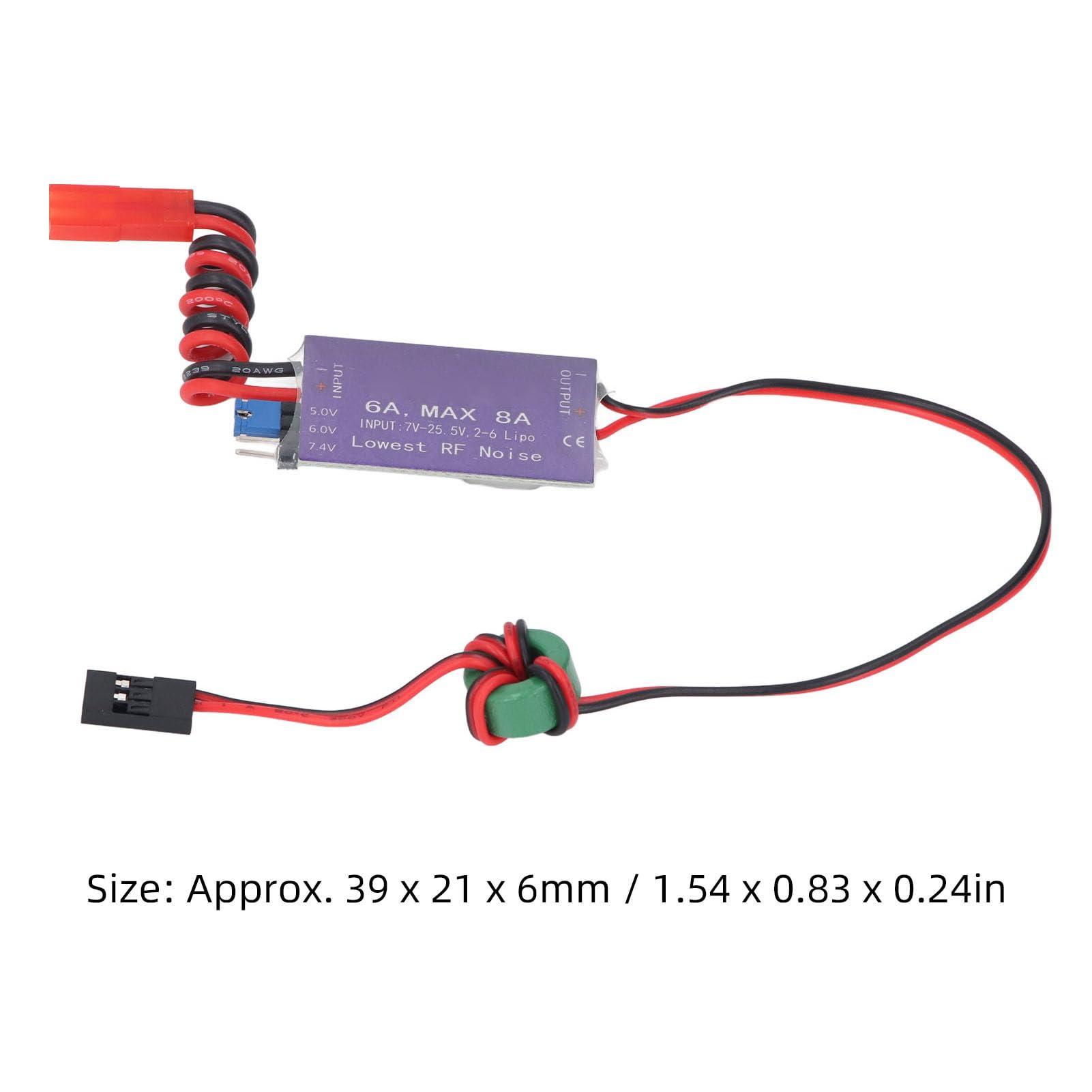 Modulo Regolatore di Tensione UBEC Esterno per Elicotteri RC, Ingresso Pacco Batteria 7-25,5 V, Uscita 5 V 6 V 7,4 V 6 A