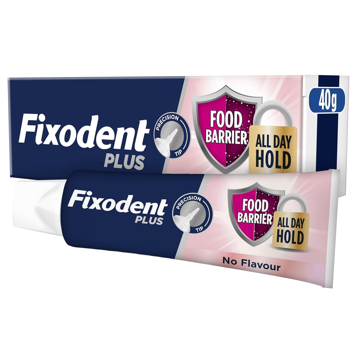 Fixodent Plus Food Barrier Denture Adhesive, Flavour Free 40g
