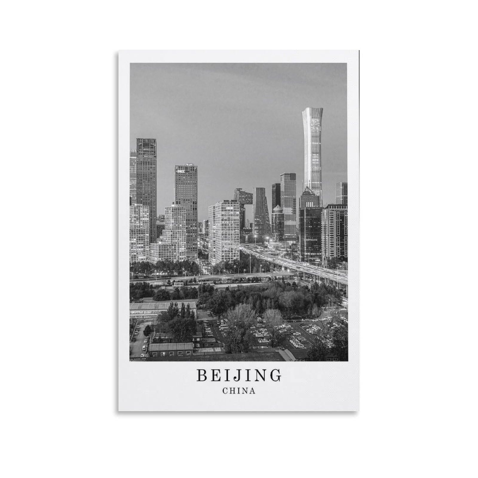 NCUDANK Beijing Travel Poster Canvas Poster Bedroom Decor Landscape Office Room Decor Gift 24x36inch(60x90cm)