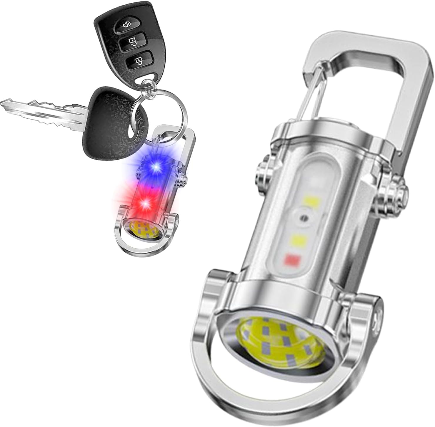 Mini Keychain Flashlight - USB Rechargeable Survival Light, Compact LED Torch | Waterproof Equipment Device, Multi Mode Signaling Tool for Hiking Mountaineering Camping Adventure Outdoor Act