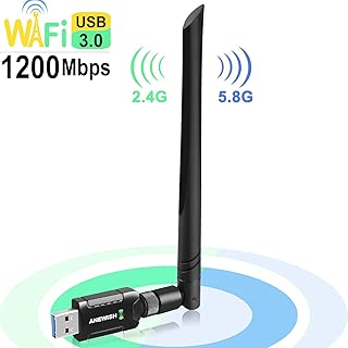 USB WiFi Adapter 1200Mbps for PC Desktop Laptop, Dual Band (2.4G/300Mbps+5.8G/866Mbps) Network LAN Card with High Gain External Antenna for Windows Vista/7/8/8.1/10 MAC Linux - coolthings.us