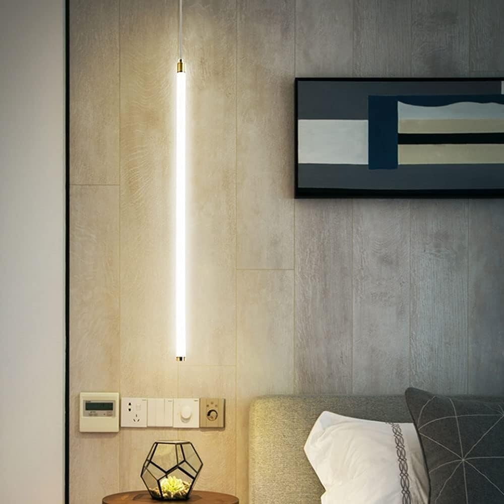LED Linear Pendant Lights Compatible with Bar Counter d Long Tube MI-NI Hanging Lamp V-intage Industrial Kitchen Island Light Entryway Ceiling Chaner, Retro