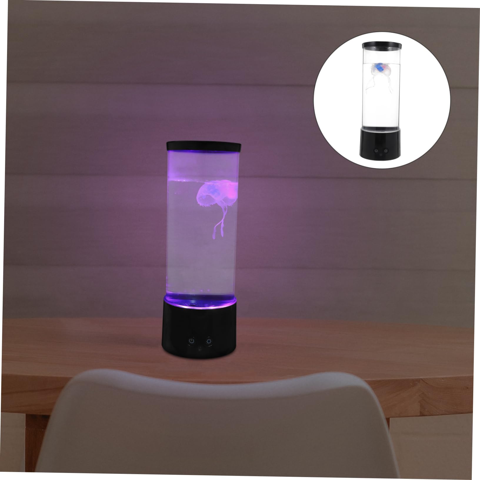 Artibetter Lampada Notturna LED Medusa Telecomando, Set 1 Nero | Abs, Alimentazione USB senza Batterie, Luce D’atmosfera per Studio e Decorazione
