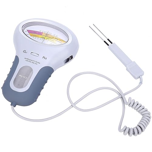 Ejoyous Probador de calidad del agua, probador eléctrico de piscina PC-102B CL2 y probador de pH para piscina, spa, analizador de calidad de agua