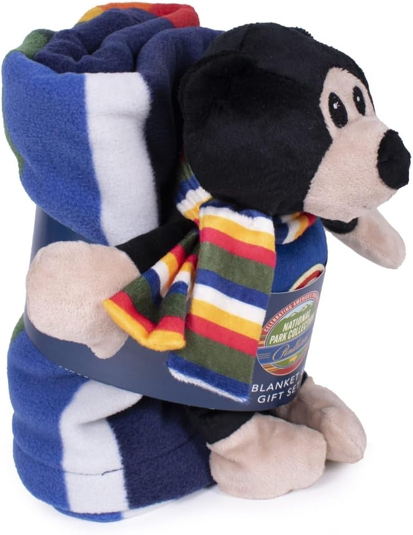 Pendleton Yellowstone National Park Pet Blanket + Plush Bear Dog Toy Set