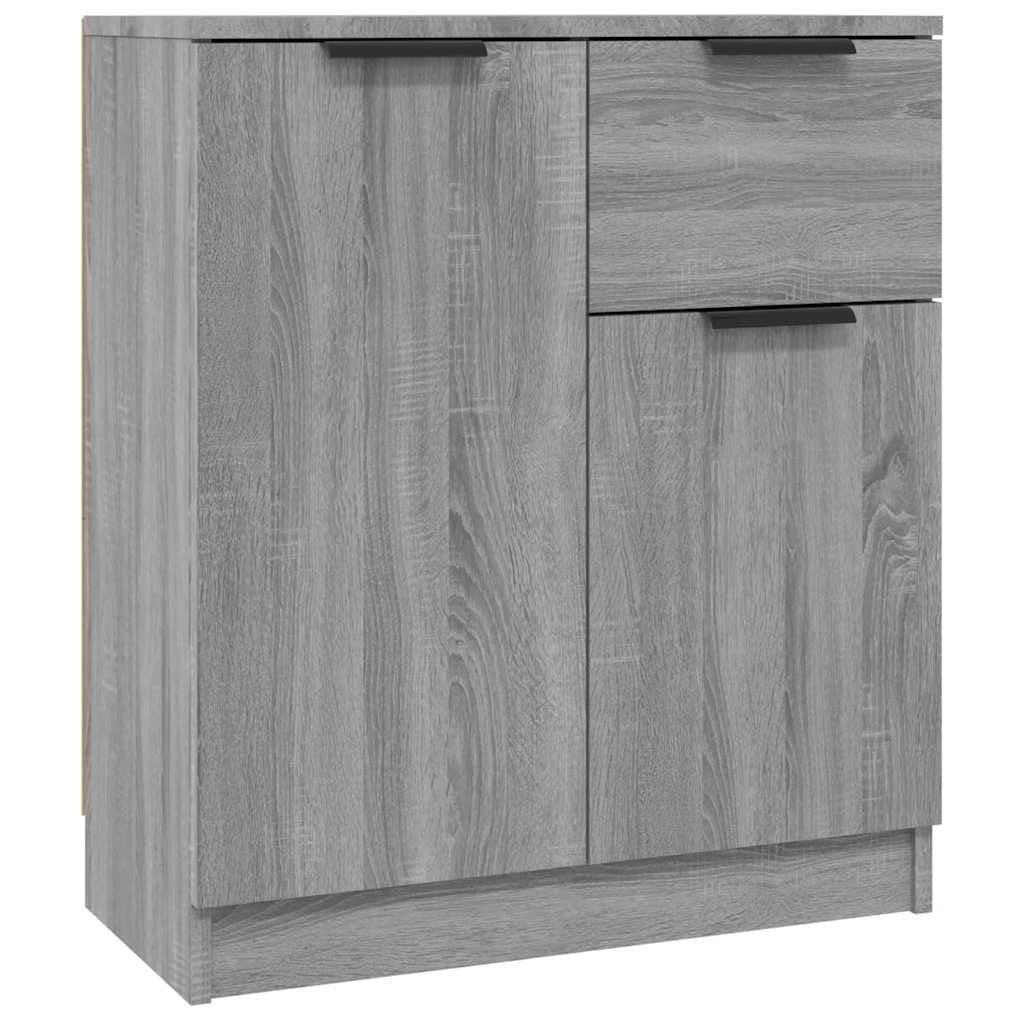 Kredens Sonoma szary, 60 x 30 x 70 cm, z materiału drewnopochodnego, z 2 drzwiami i 1 szufladą, wszechstronne miejsce do przechowywania, szafka do salonu i kuchni