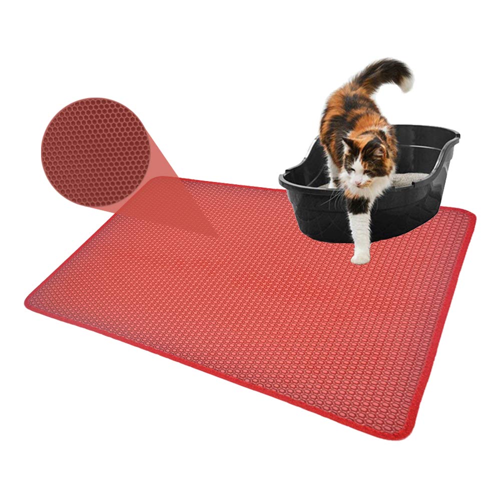 Tapis de litière pour chat alvéolé imperméable et facile à nettoyer