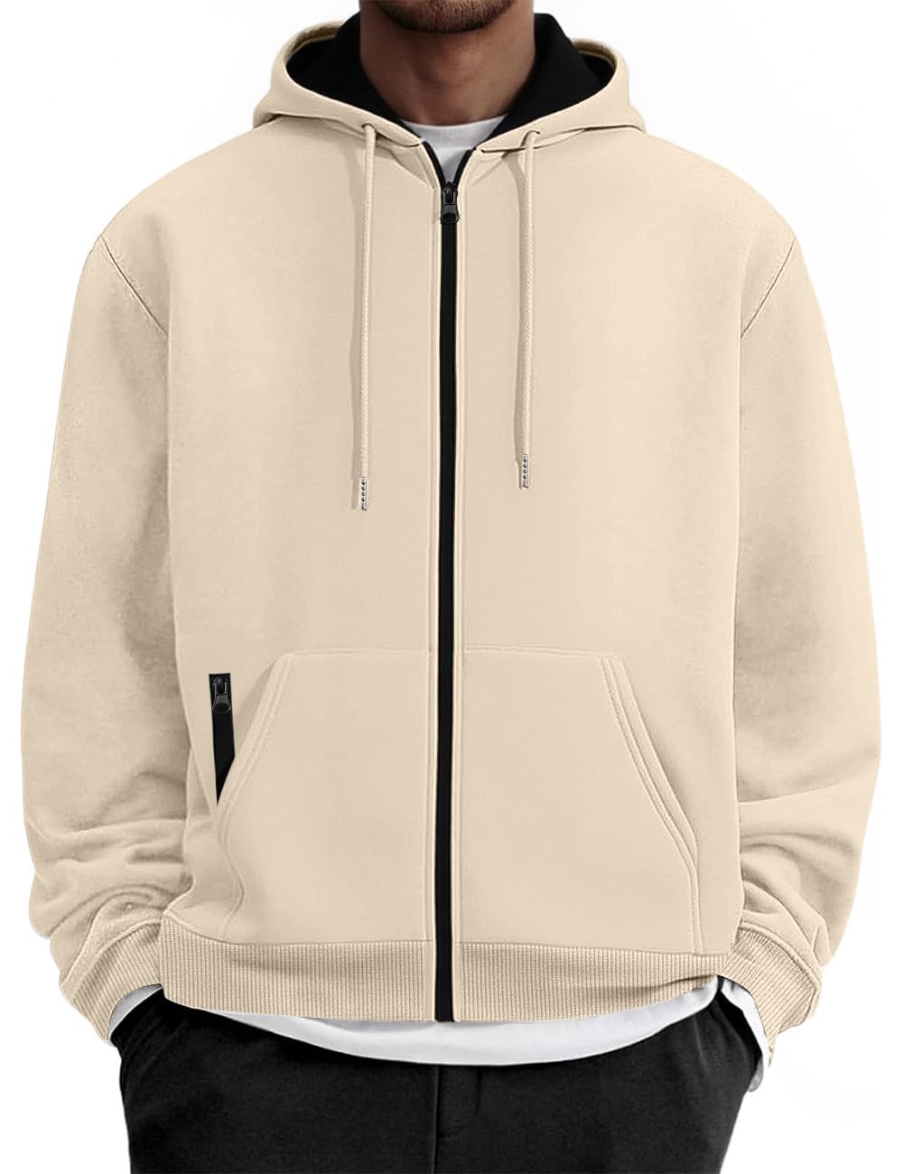 Mens Zip Up Hooded Sweatshirt Casual Long Sleeve Hoodies Fashion Drawstring Sweatshirts w…